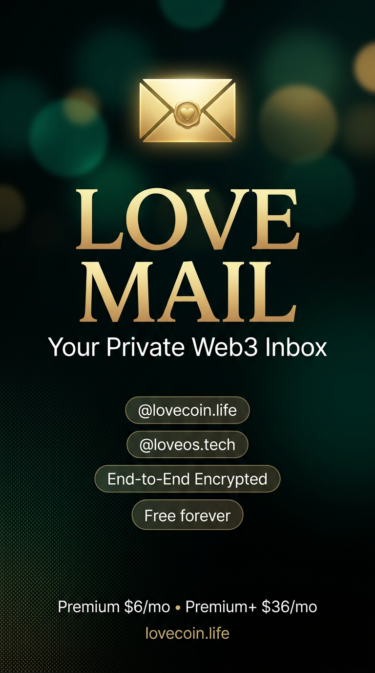 LOVE Mail launch banner — Portrait · 9:16
